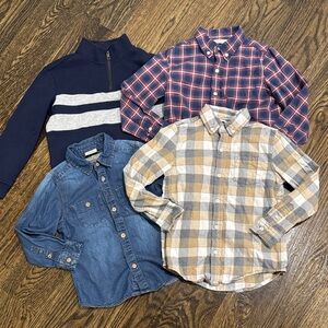 Janie and Jack Plaid and Denim Shirt Collection